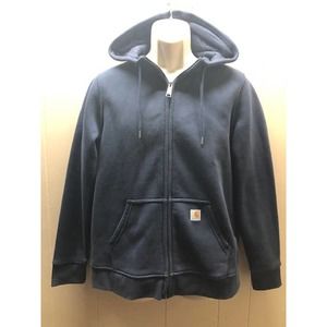 Carhartt Zip Up Sweater Adult Large Blue Work Wear